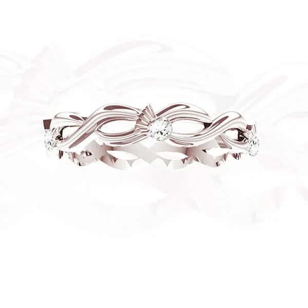 Scottish Thistle Edinburgh Diamond Celtic Twist Ring