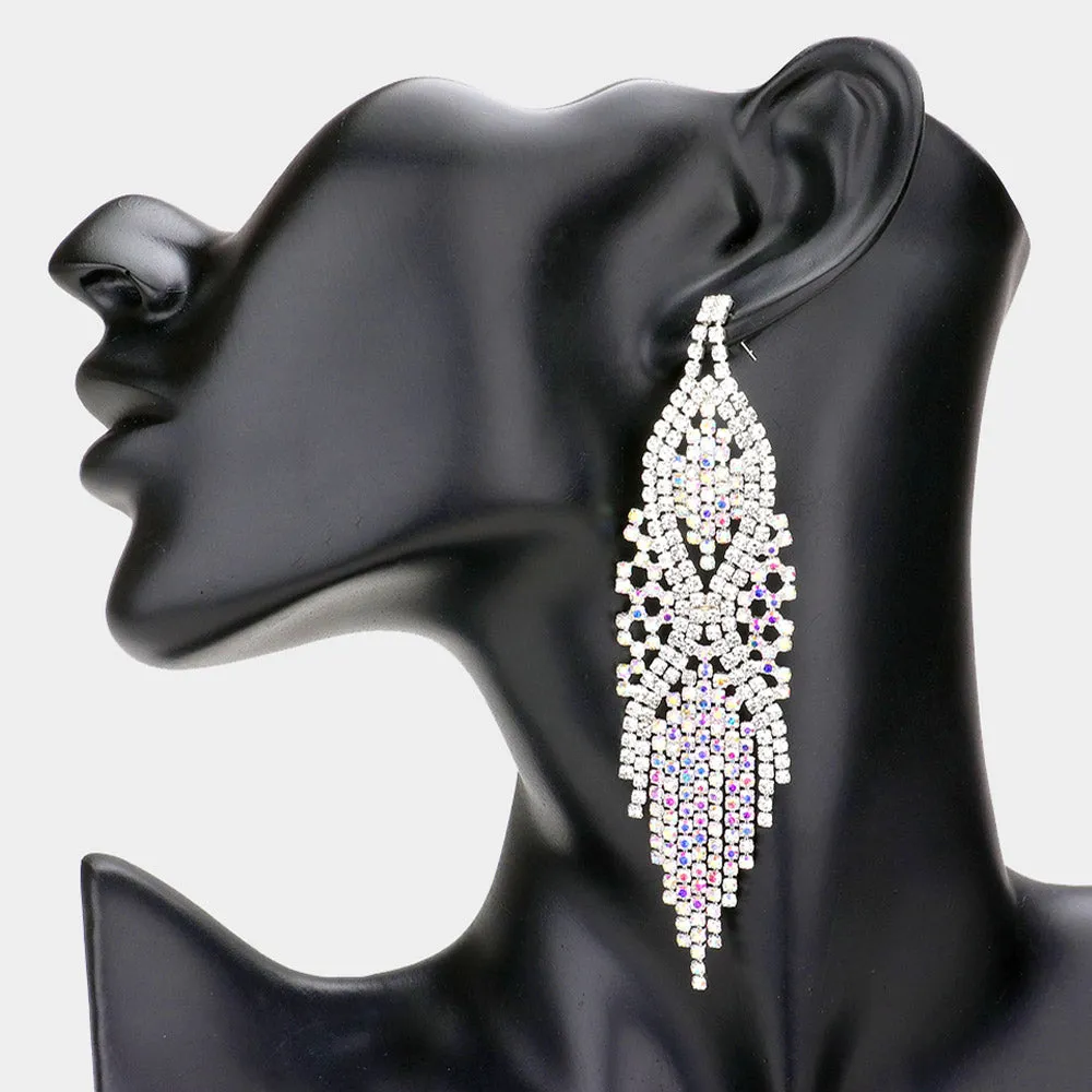 SHAWNA - clear ab pave rhinestone dangle earrings