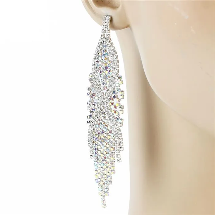 SHAWNA - clear ab pave rhinestone dangle earrings