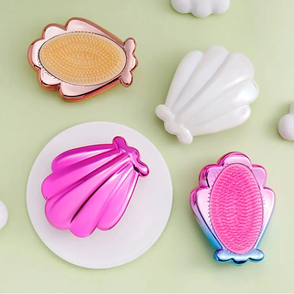 Shiny Shell Hair Brush-Mermaid Shell