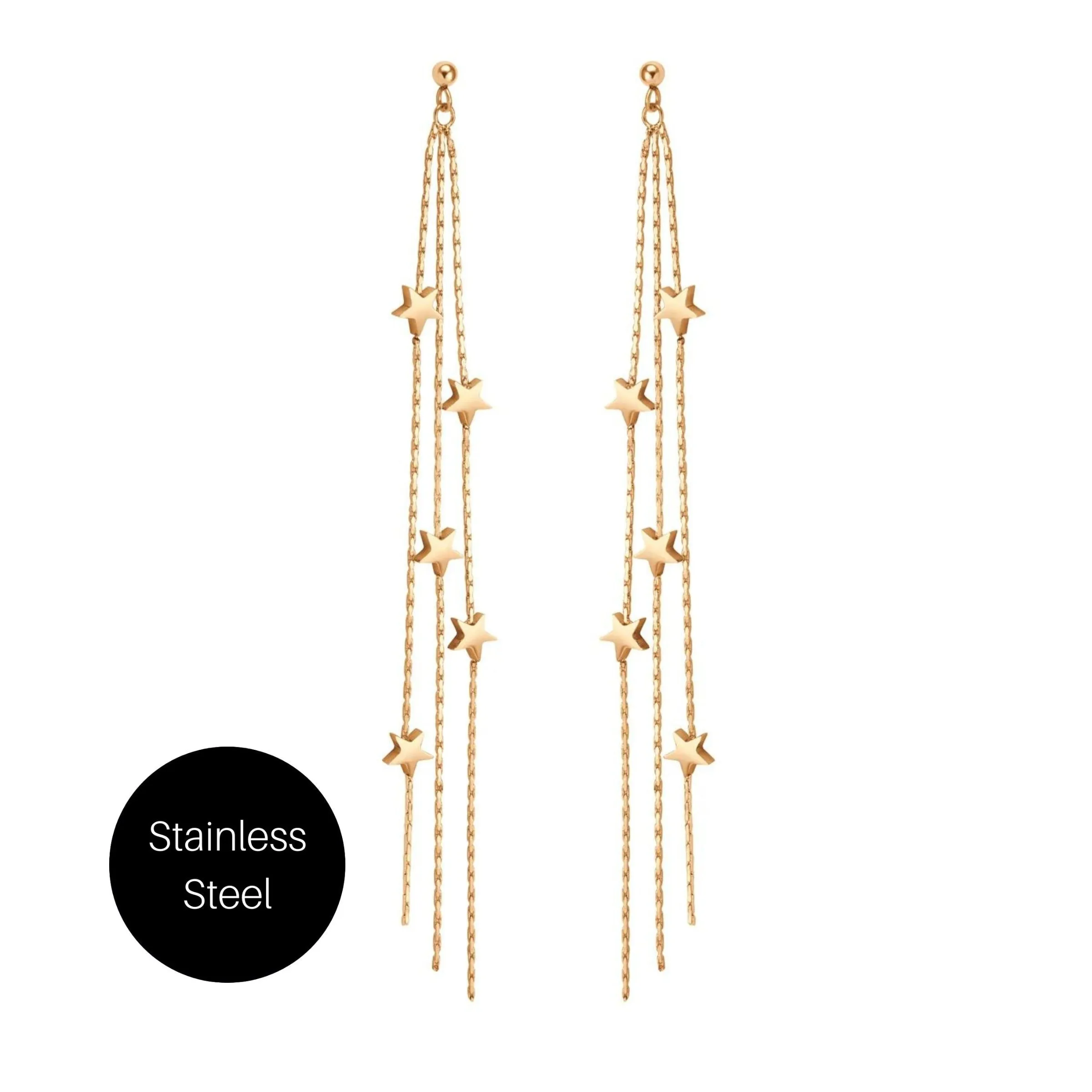 Shooting Star Earrings in Rose Gold