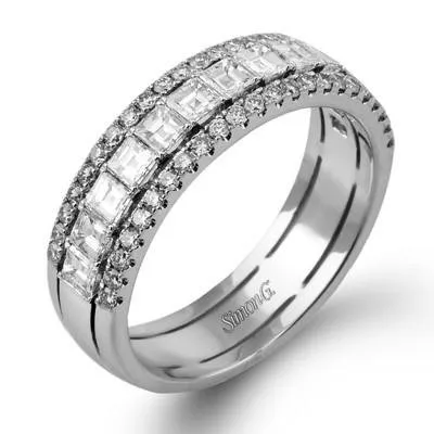 Simon G. Rose & White Diamond Baguette Anniversary Ring