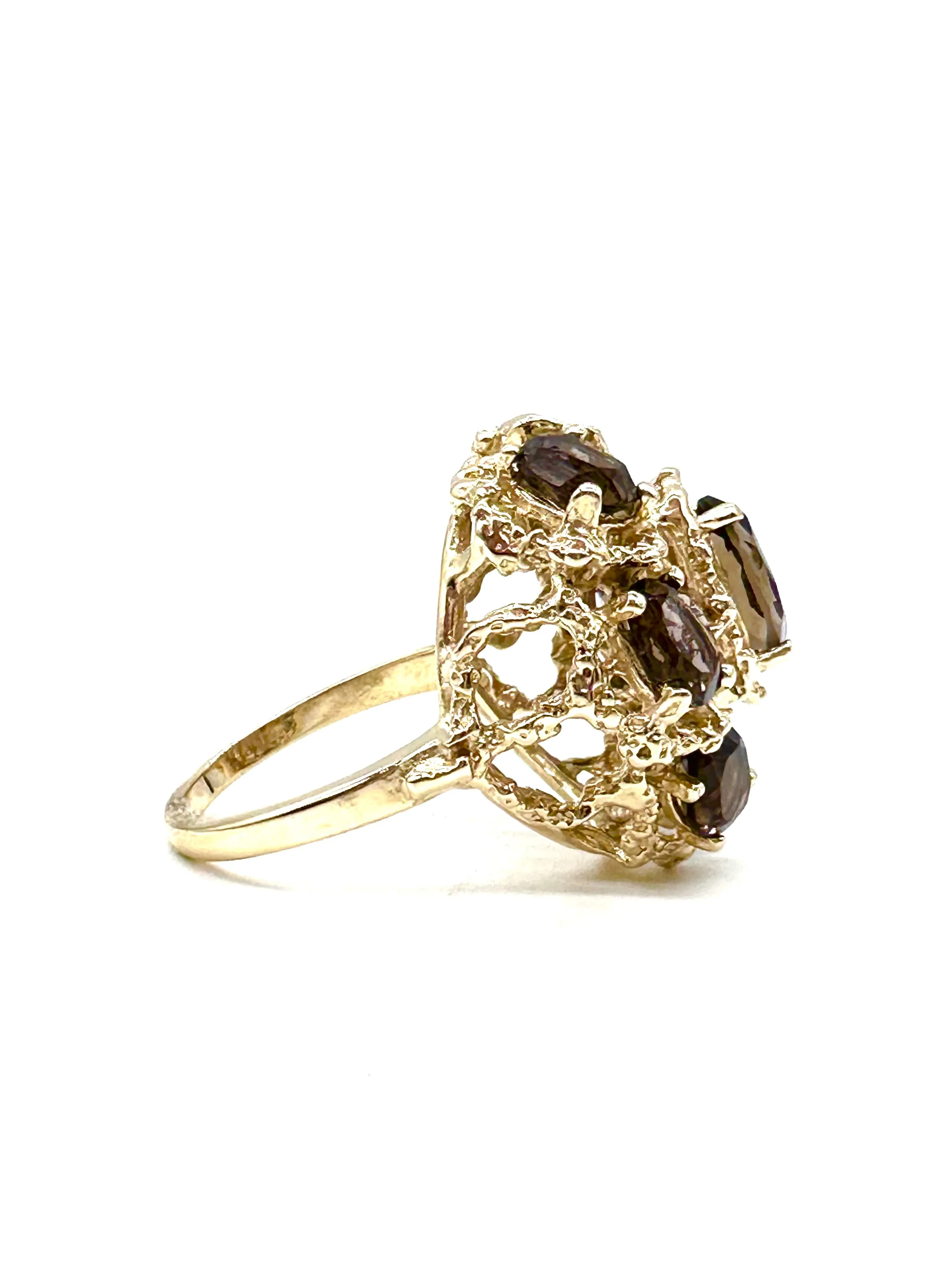 Smoky quartz nugget ring