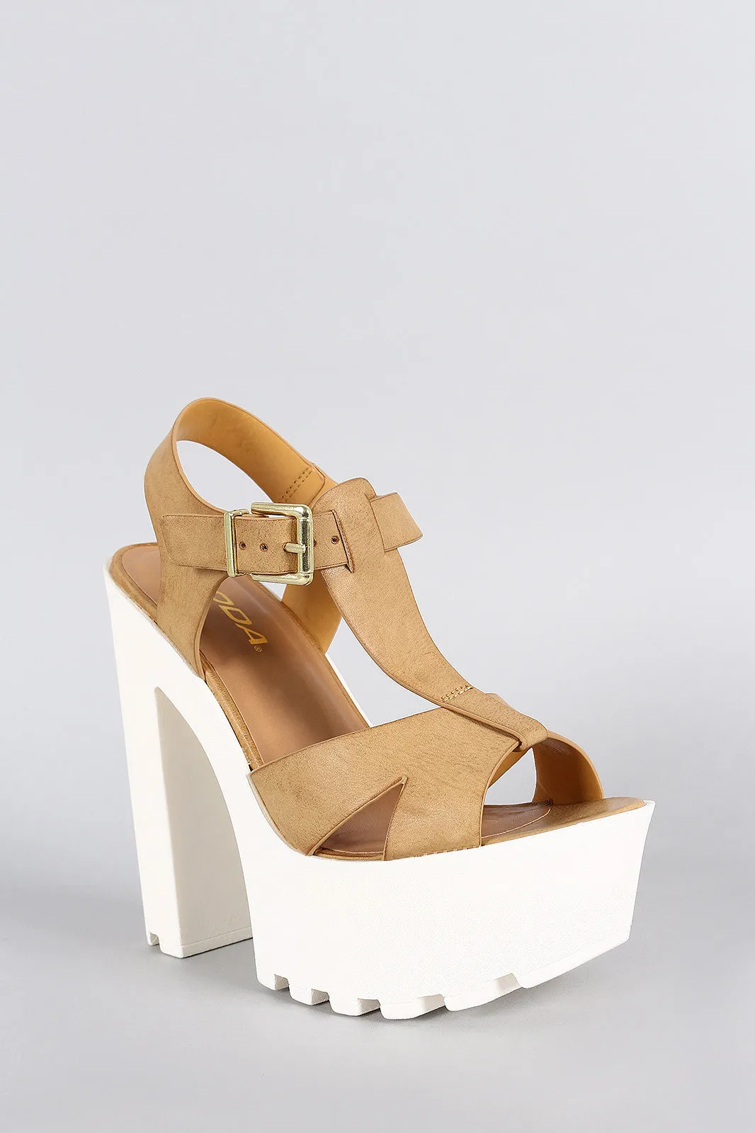 Soda Two Tone Lug Sole Platform Heel