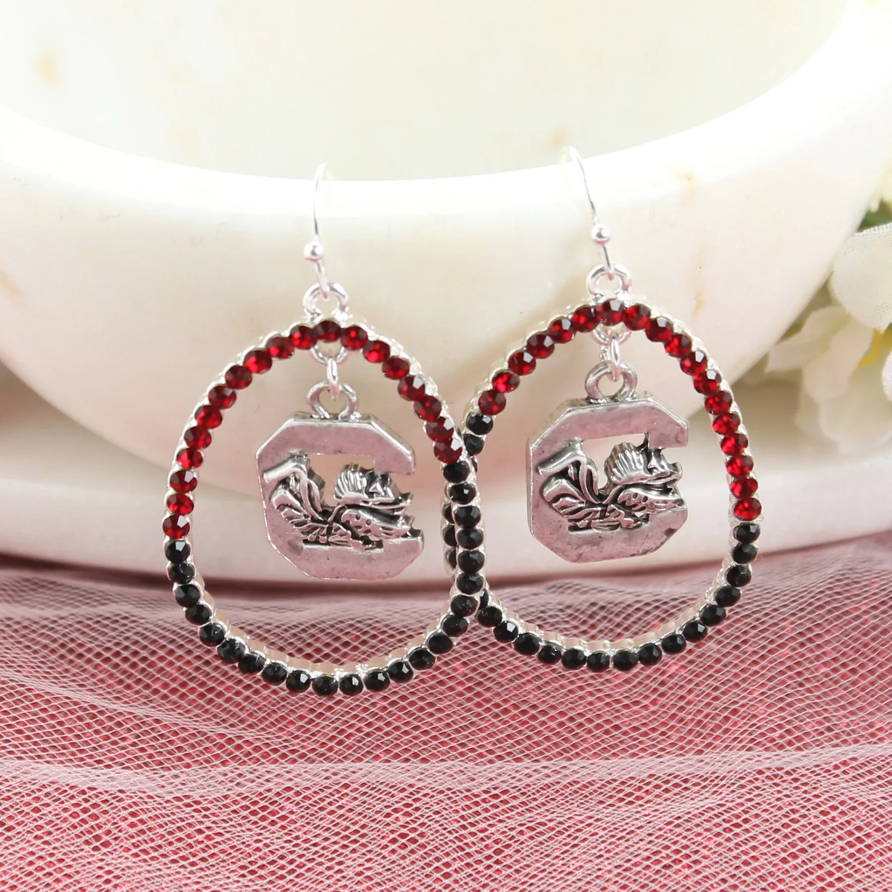 South Carolina Crystal Loop Earrings