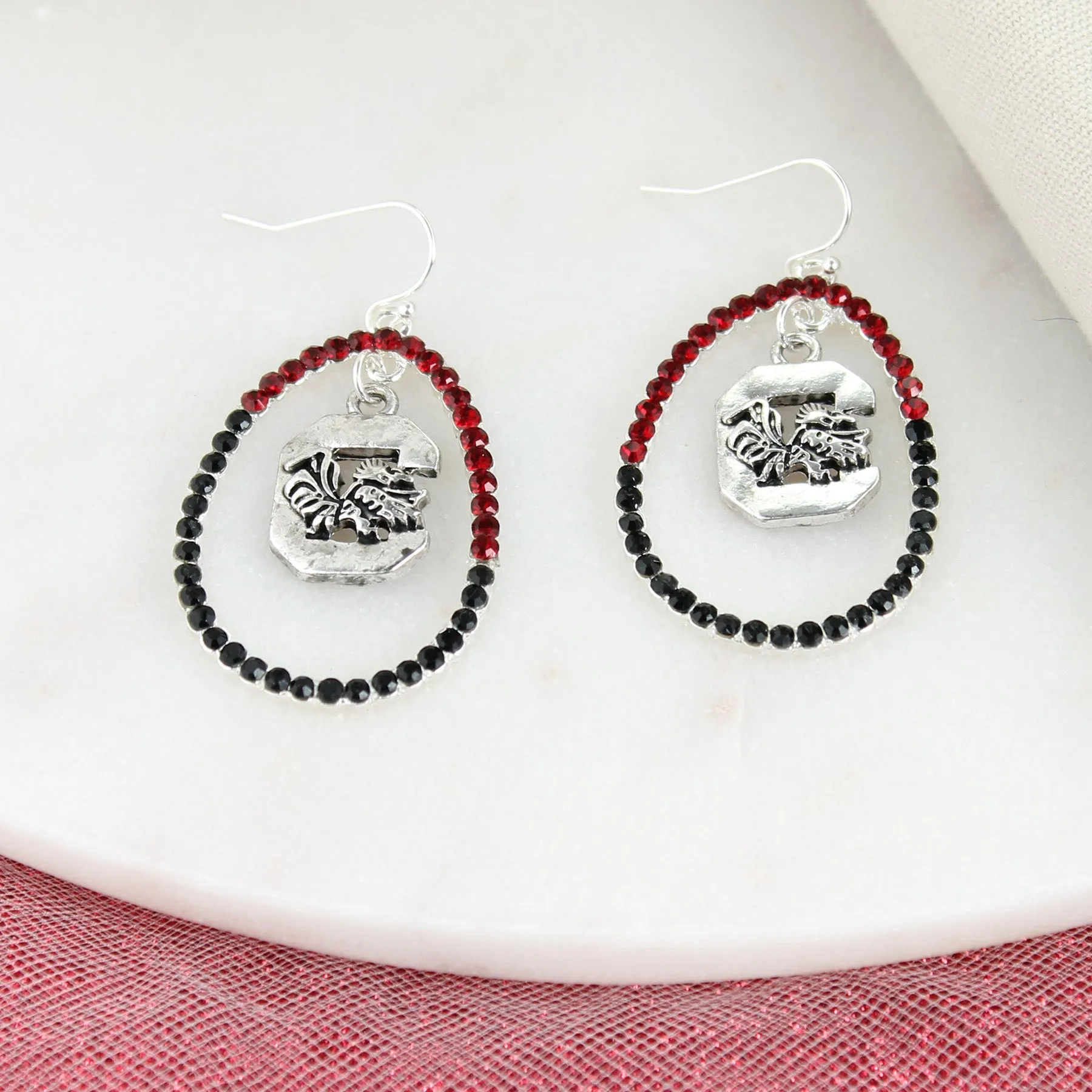 South Carolina Crystal Loop Earrings