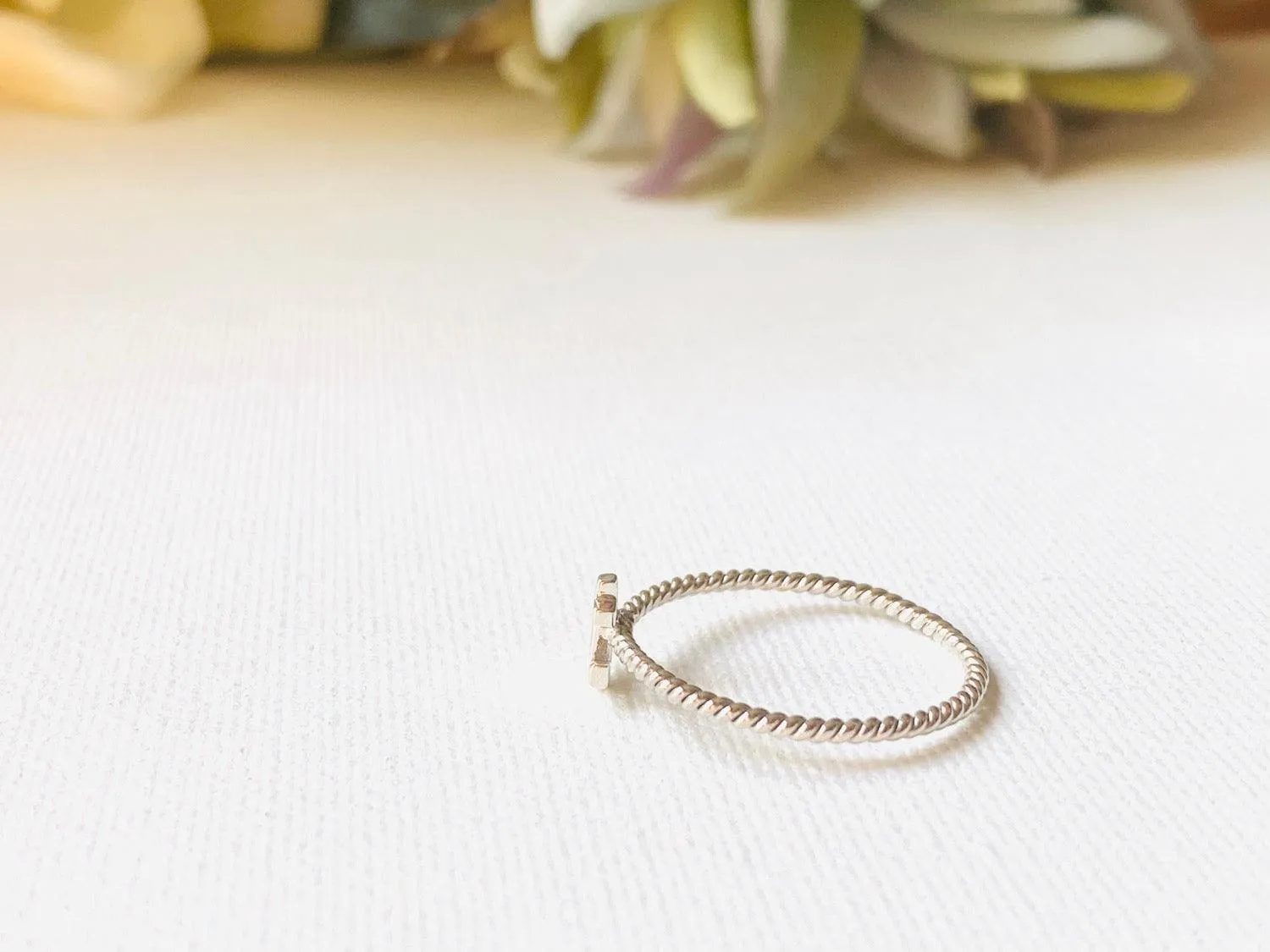 Sterling Silver Anchor Twist Ring, Anchor Ring, SailingRing, Silver stacking ring