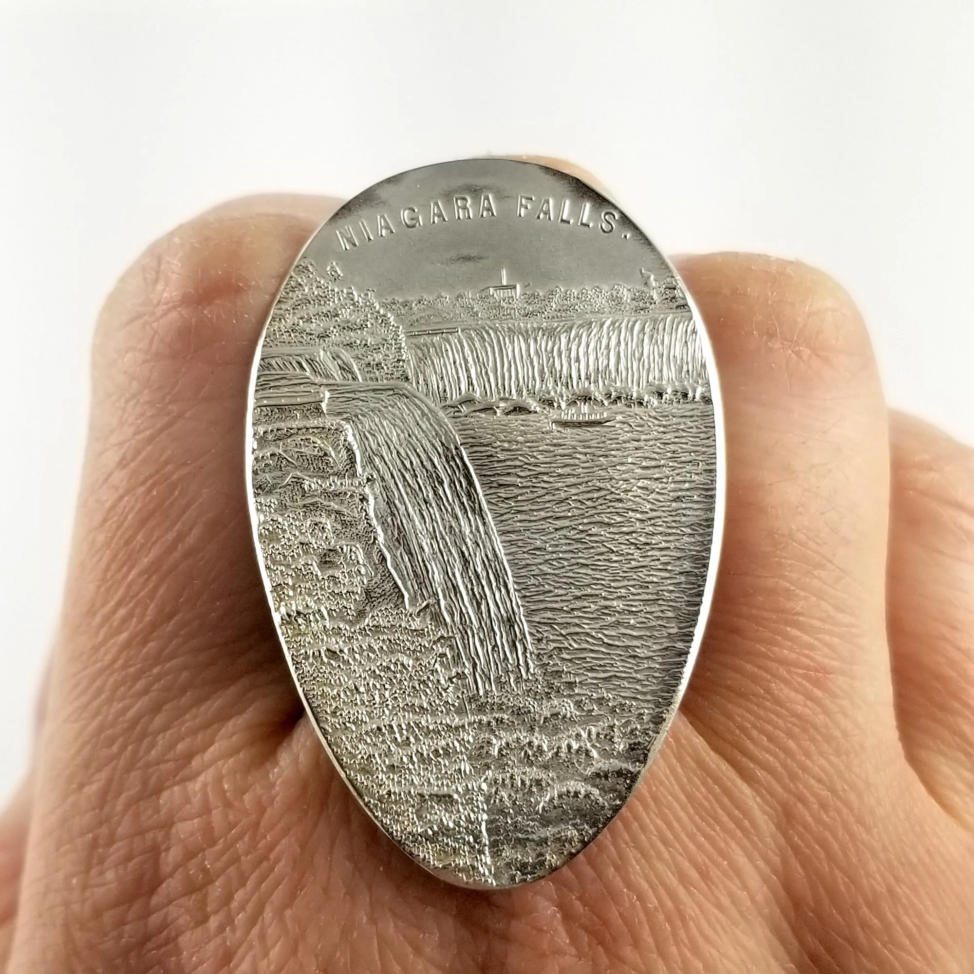 Sterling Silver Niagara Falls Souvenir Spoon Statement Ring