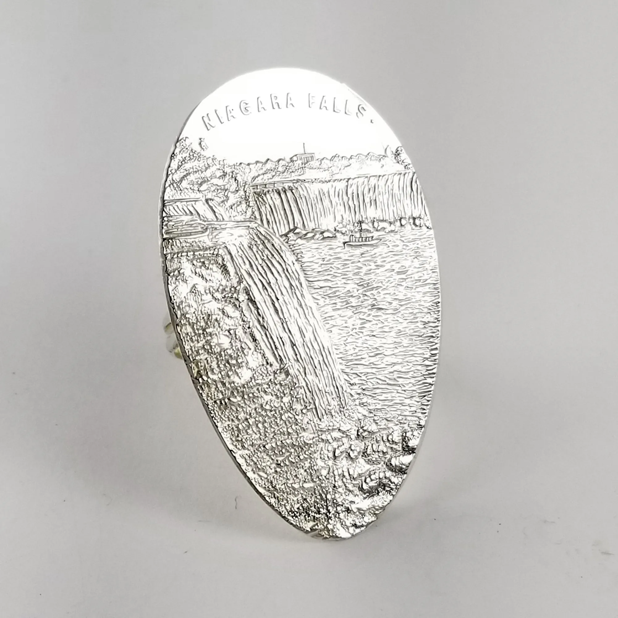 Sterling Silver Niagara Falls Souvenir Spoon Statement Ring