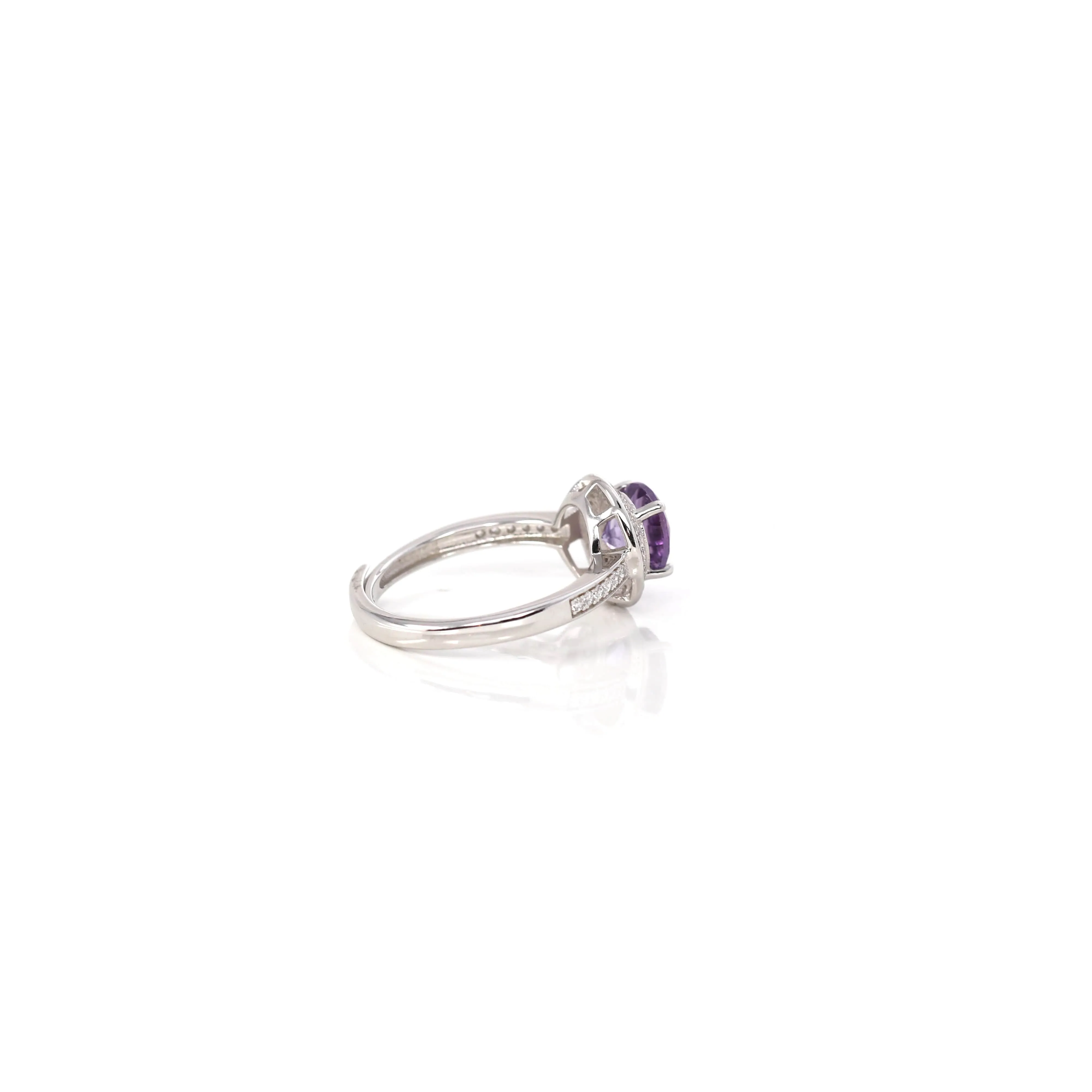 Sterling Silver Round Amethyst and Citrine Ring