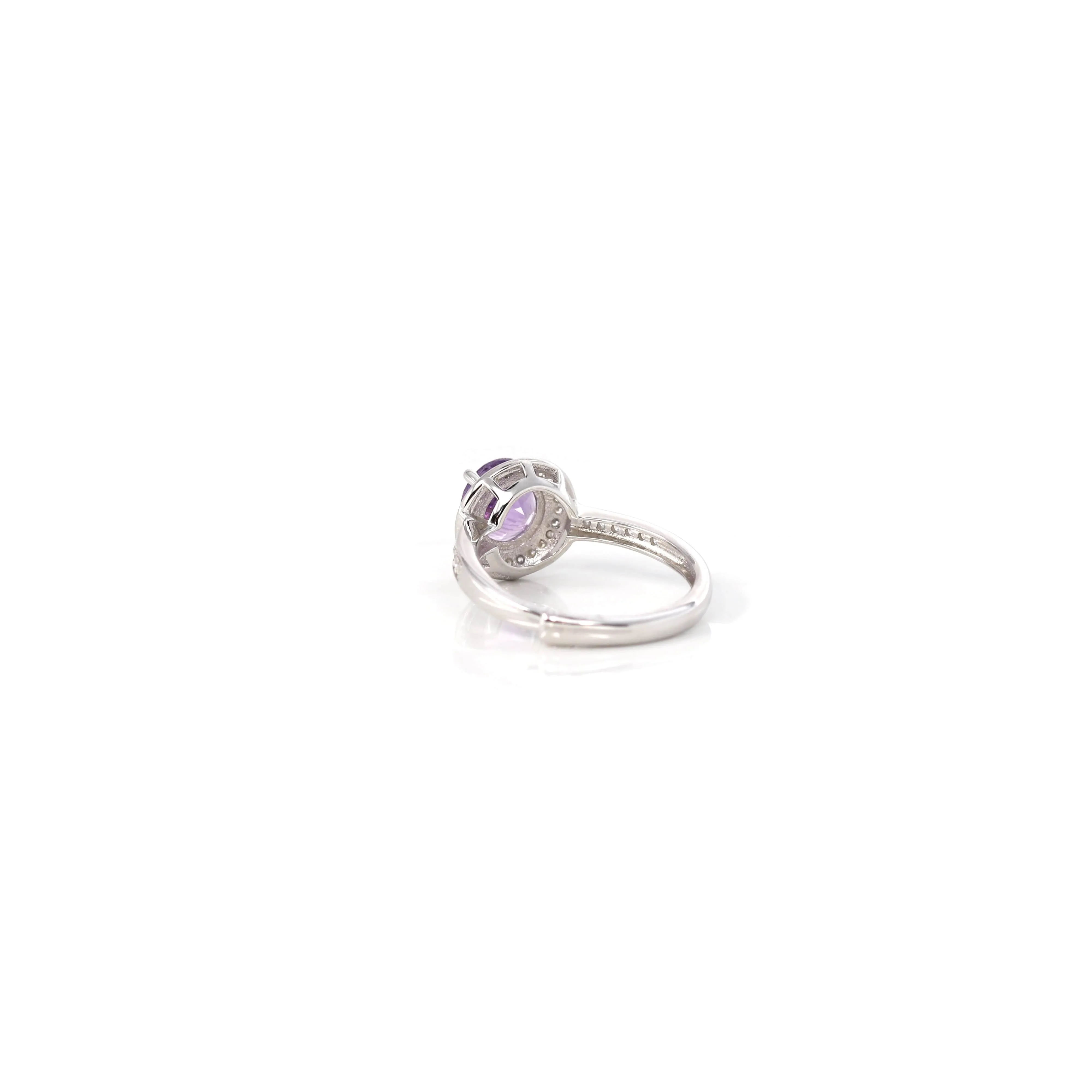 Sterling Silver Round Amethyst and Citrine Ring