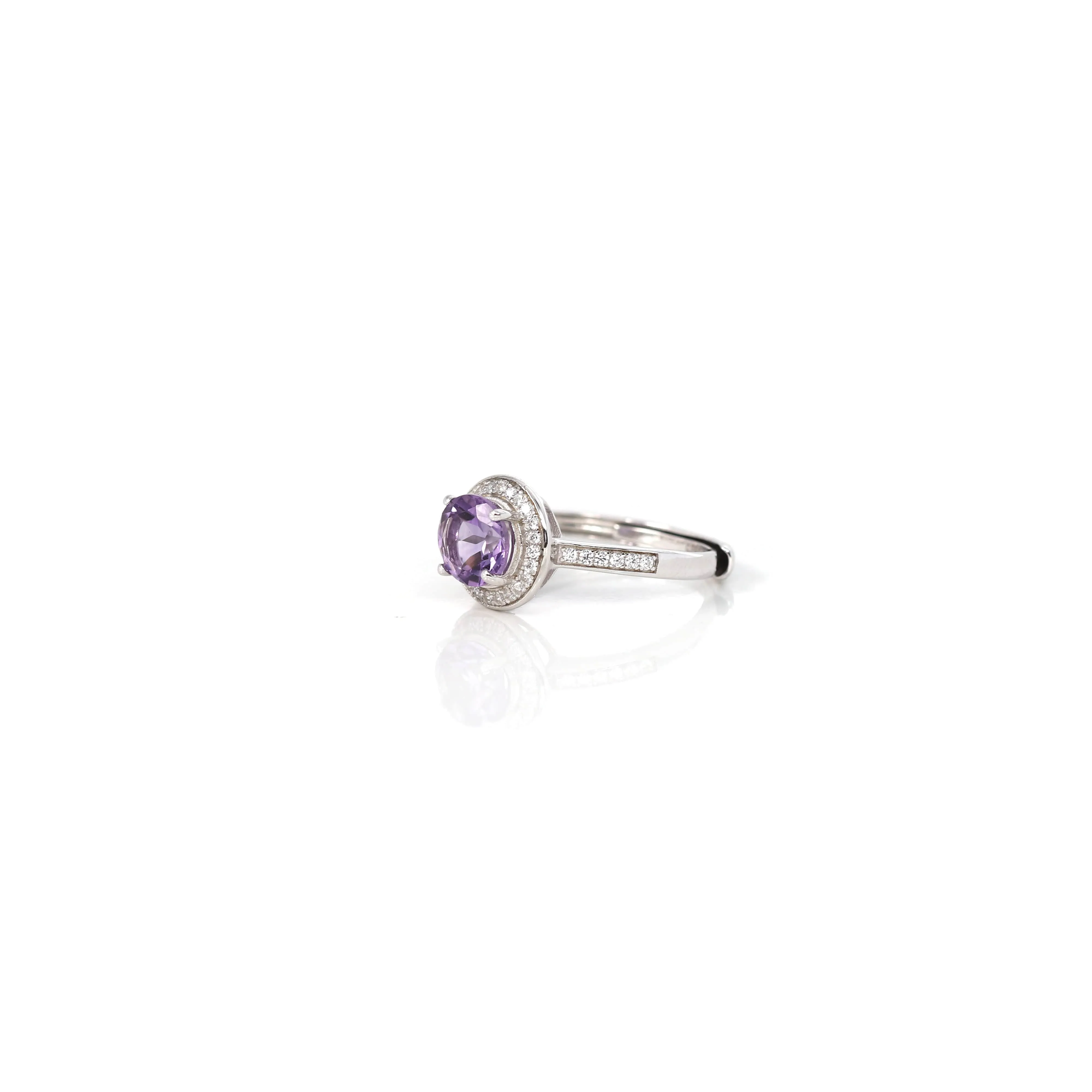 Sterling Silver Round Amethyst and Citrine Ring