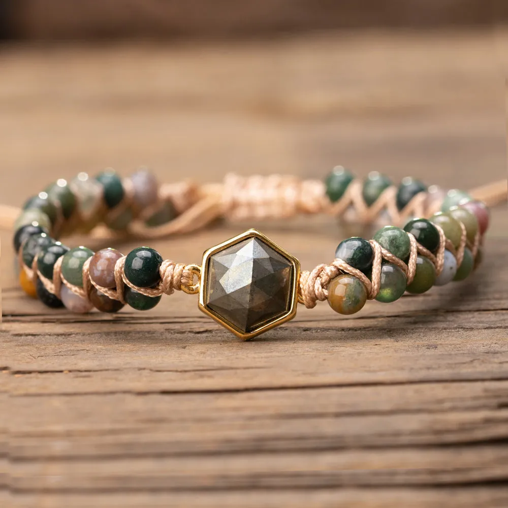 Striking Pyrite Stone Bracelet