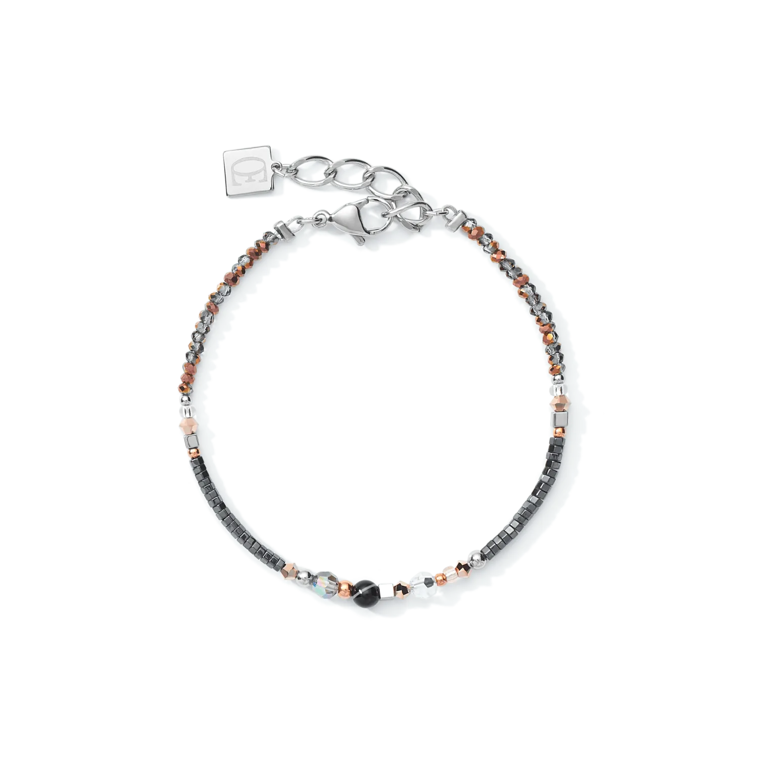 Striped Onyx Grey Crystal Bracelet