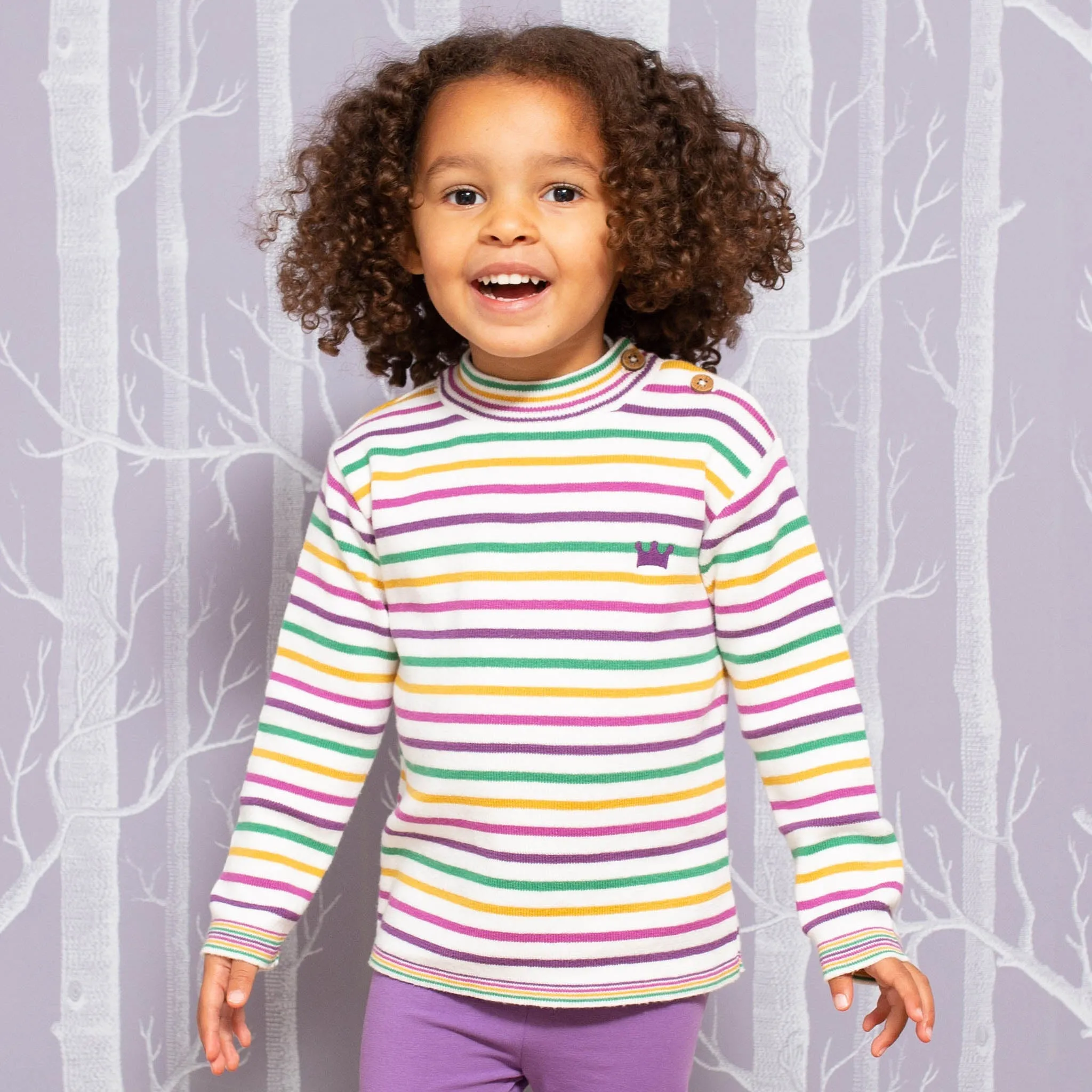 Stripy crown jumper