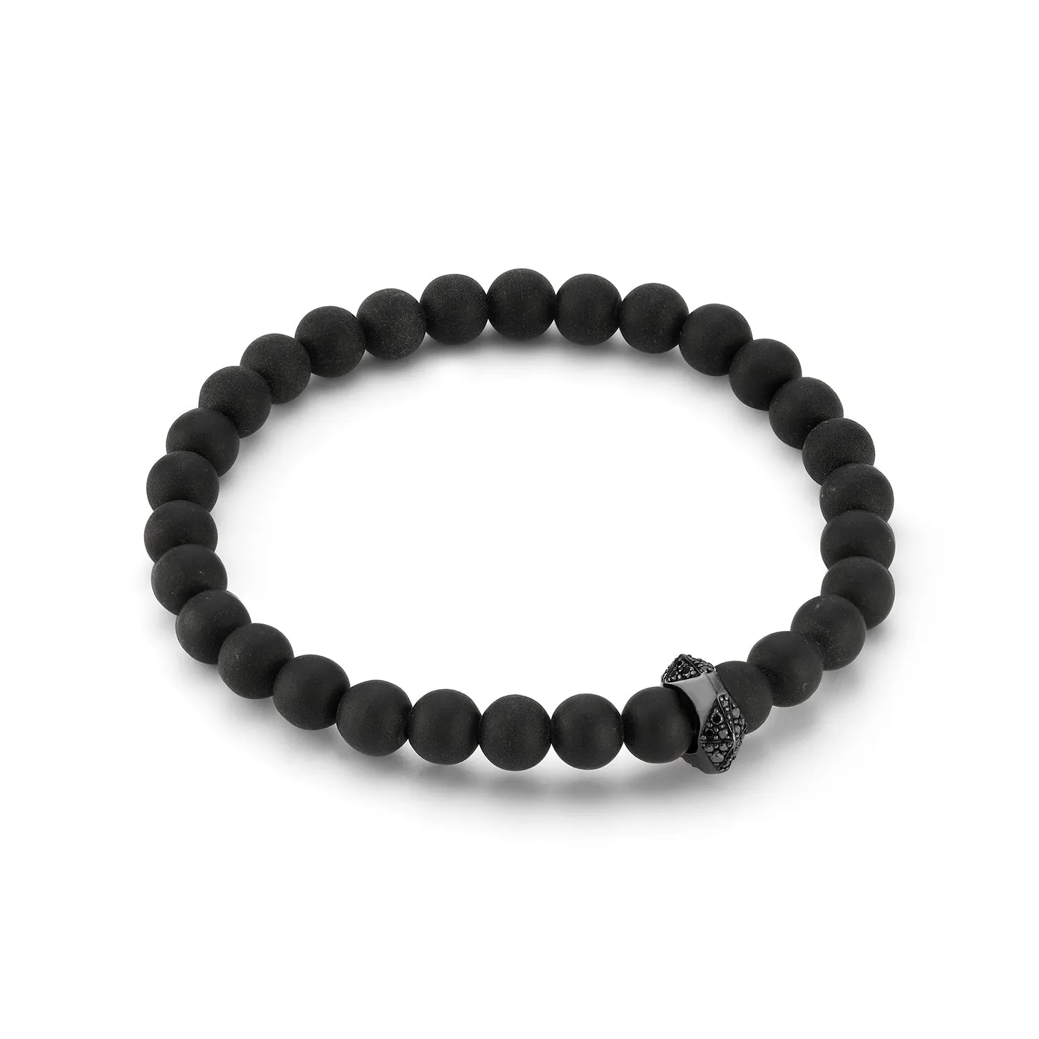 SYDNEY 18K BLACK GOLD, BLACK DIAMOND AND ONYX ORIGAMI BEADED BRACELET