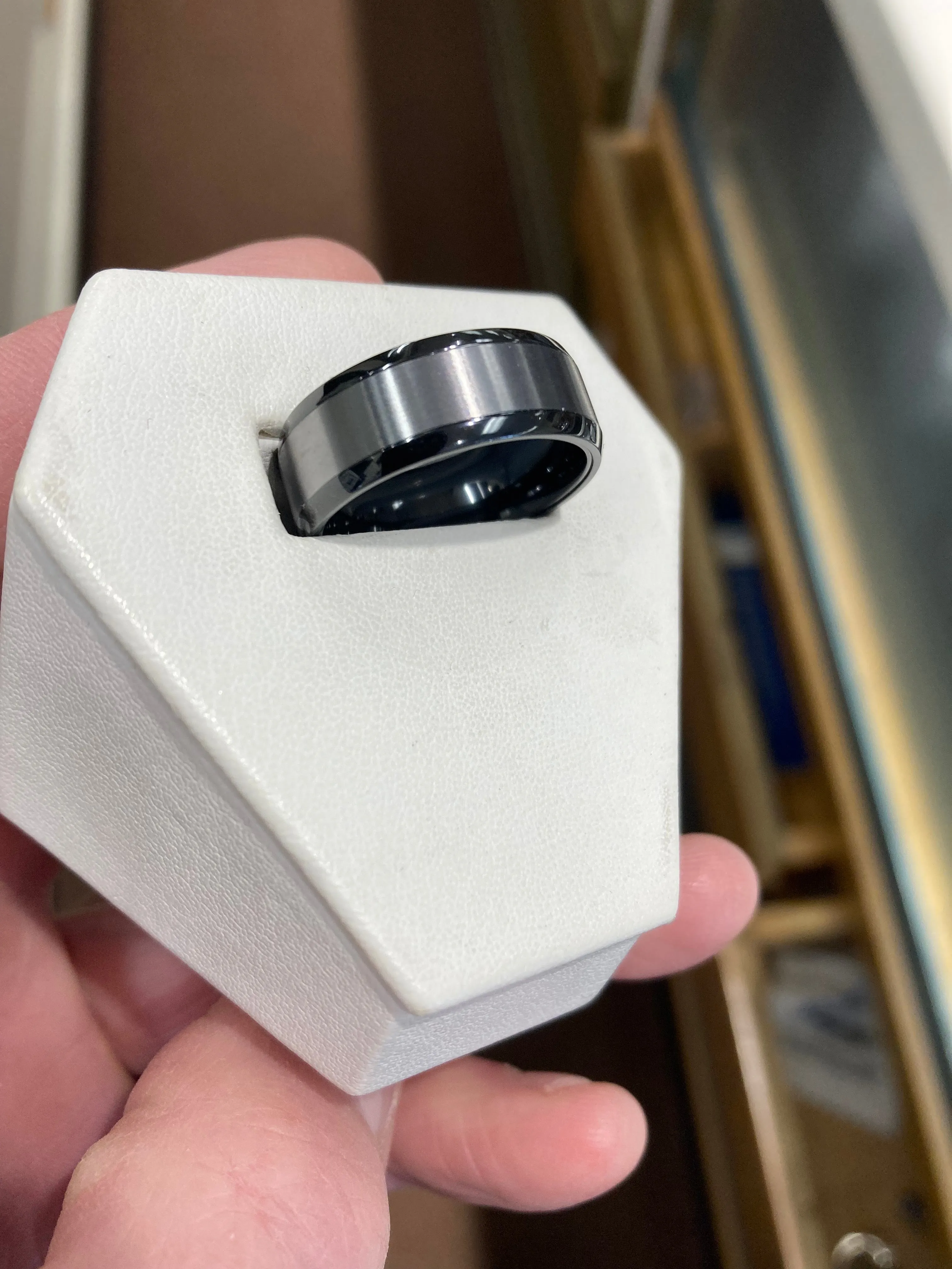 Tantalum With Black Zirconium Wedding Ring