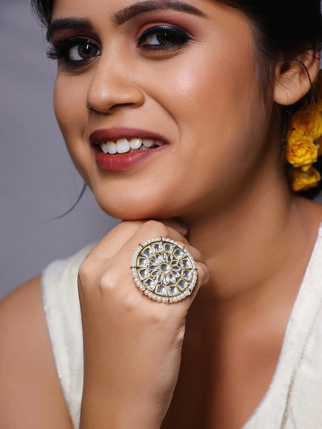 The Royal Round Kundan Ring