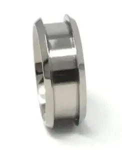 Titanium ring core - Bevelled Edges - 8mm with 5mm insert groove