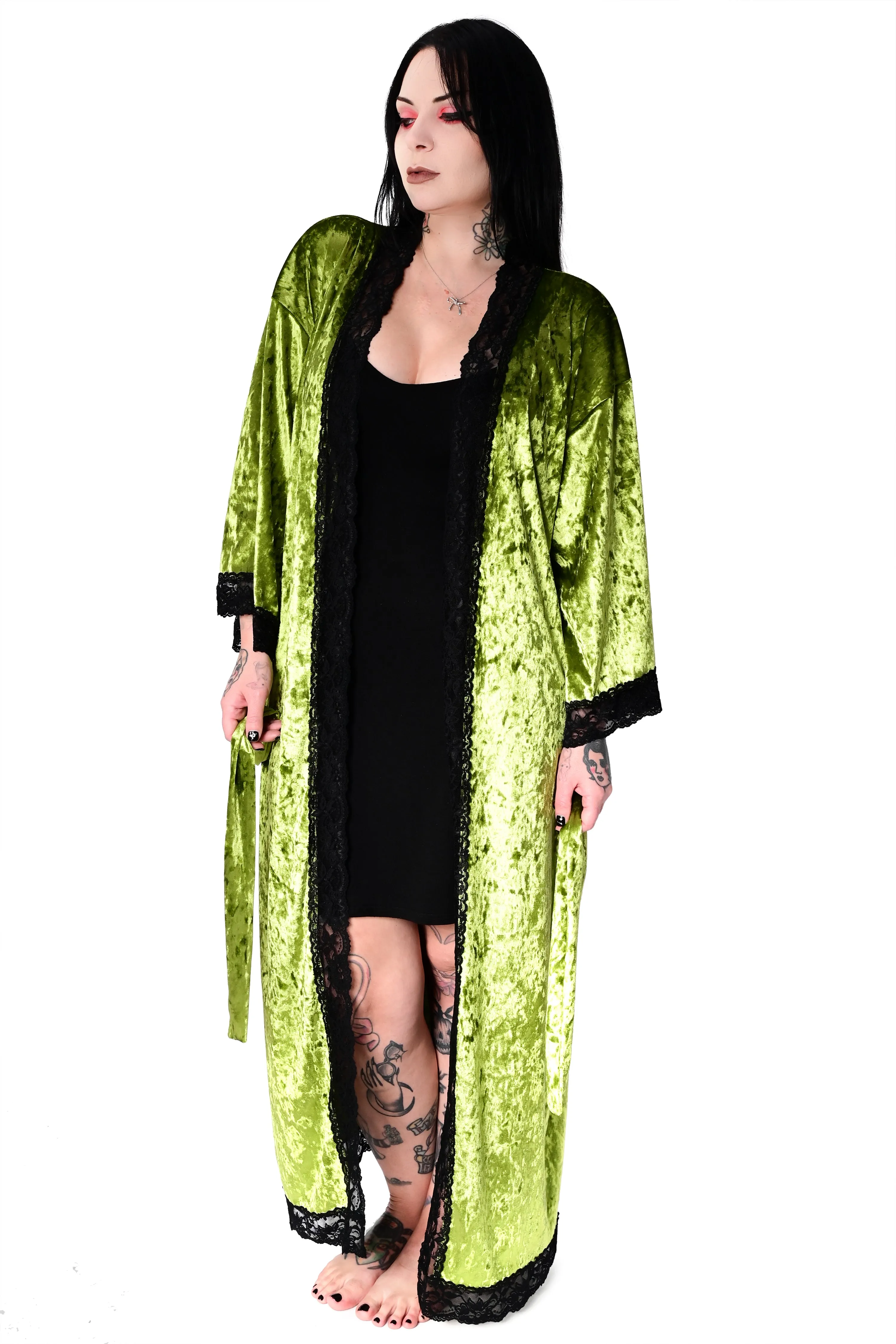 Velvet Bathory Dressing Robe - Peridot