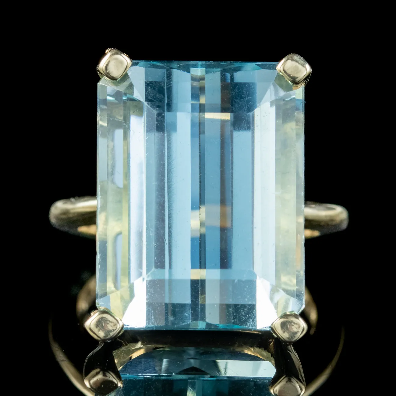 Vintage Aquamarine Cocktail Ring 22ct Aqua