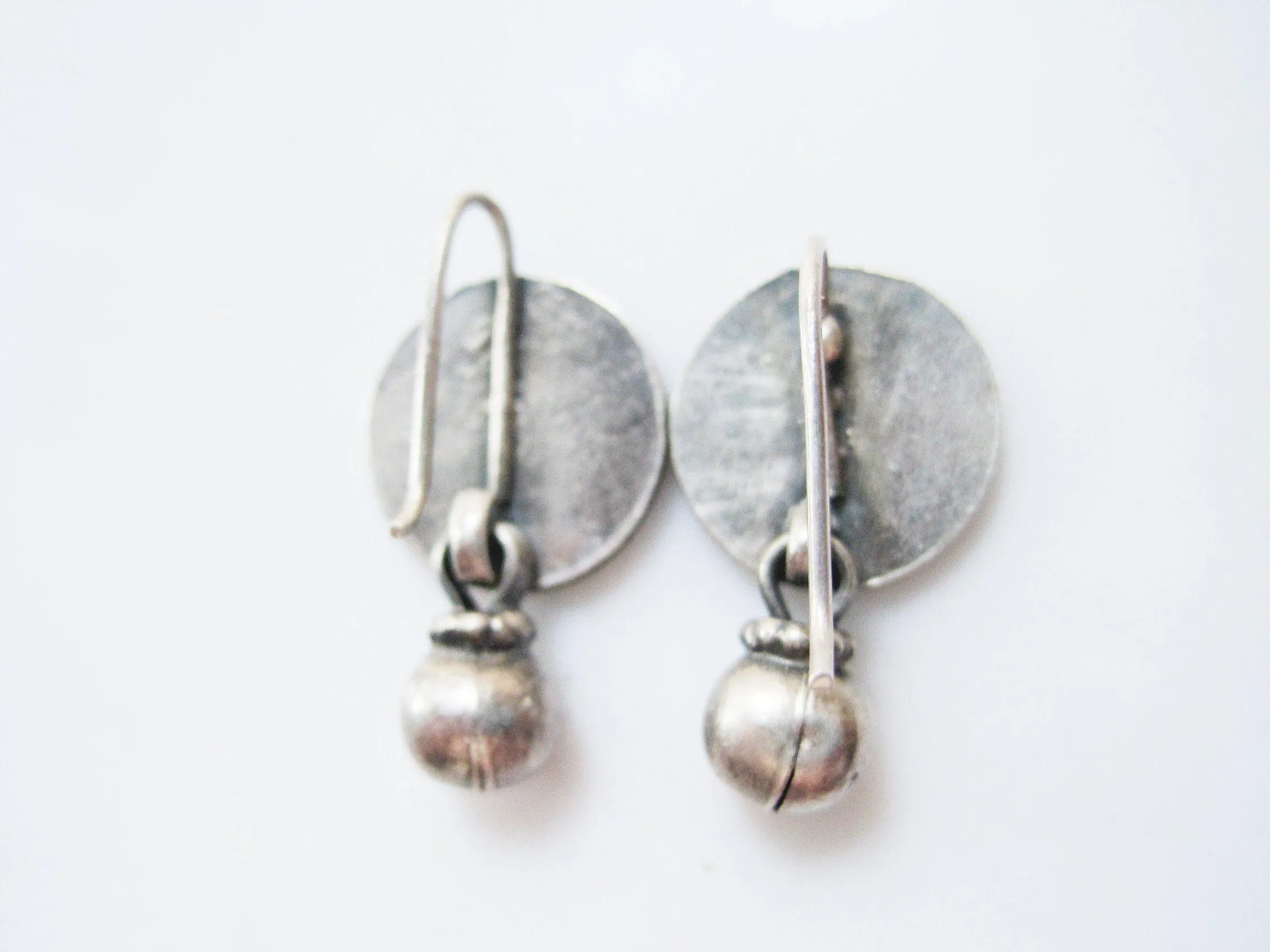 Vintage Small Indian Silver Earrings from Rajasthan