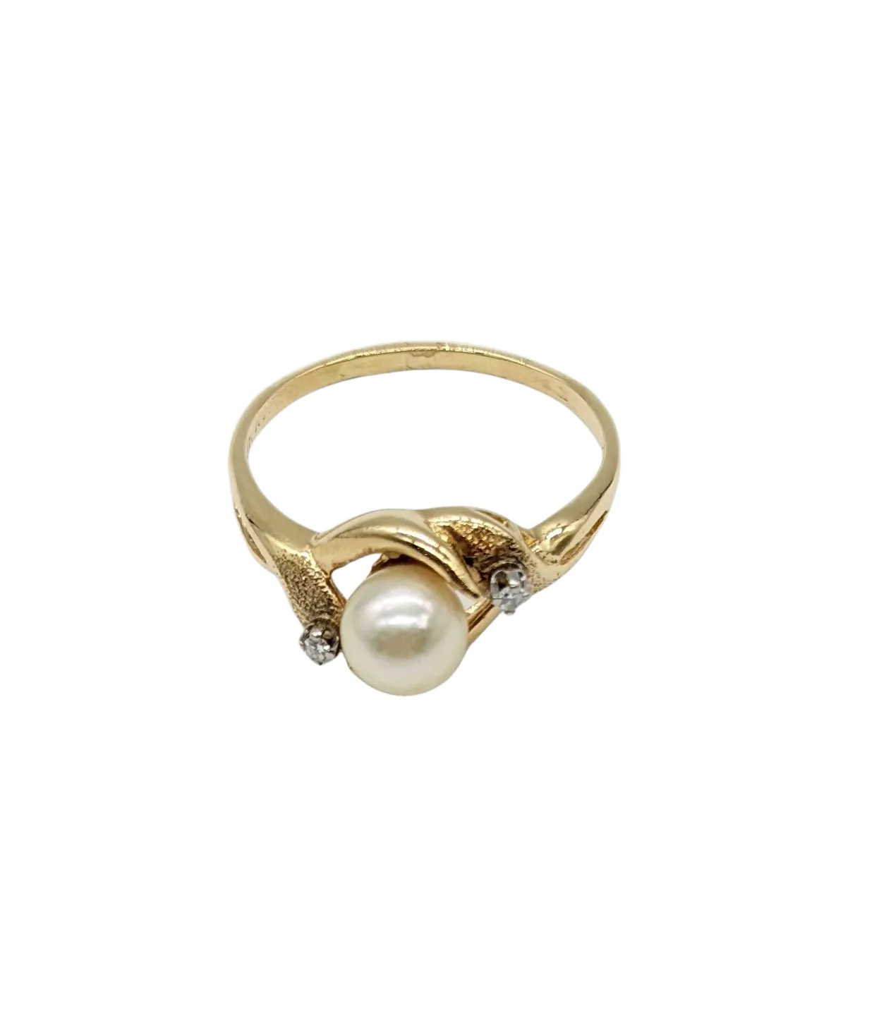 White Pearl Split Mount Bypass Ring