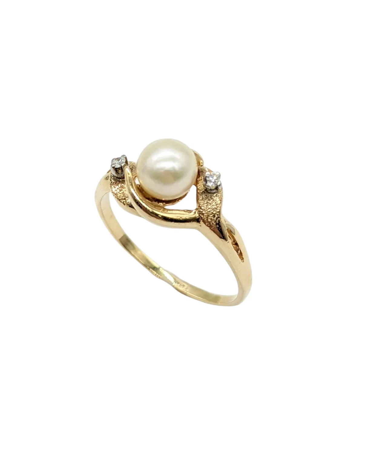 White Pearl Split Mount Bypass Ring