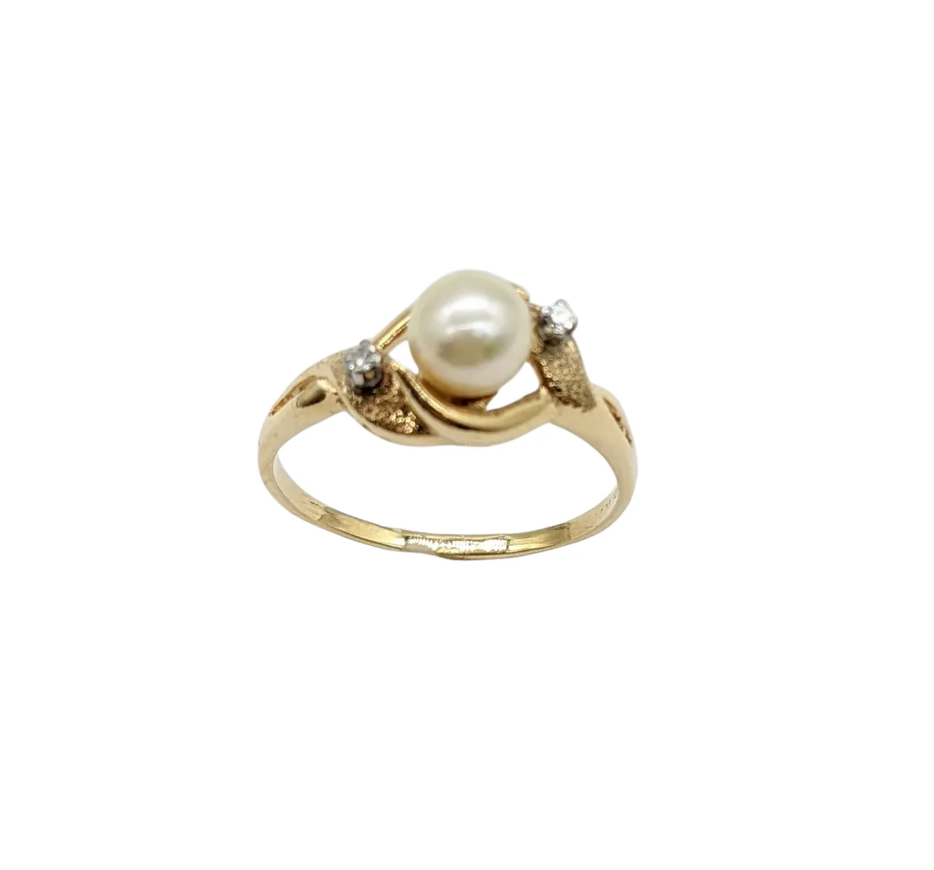 White Pearl Split Mount Bypass Ring