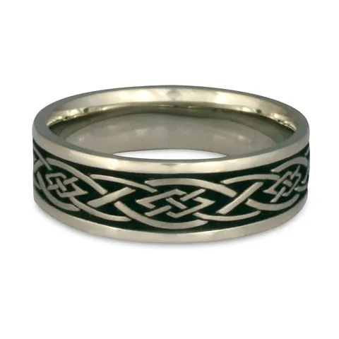 Wide Celtic Diamond Wedding Ring in Platinum